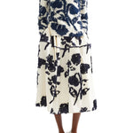 Erdem Fil Coupe Polin Midi Full Skirt - Vermillion