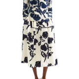 Erdem Fil Coupe Polin Midi Full Skirt - Vermillion