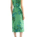 Erdem Floral Print Linen Pencil Midi Dress - Vermillion
