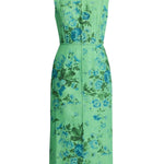 Erdem Floral Print Linen Pencil Midi Dress - Vermillion