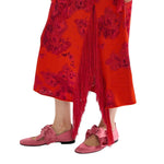 Erdem French Fray Midi Pencil Knit Skirt - Vermillion