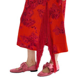 Erdem French Fray Midi Pencil Knit Skirt - Vermillion