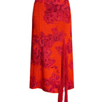 Erdem French Fray Midi Pencil Knit Skirt - Vermillion