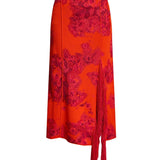 Erdem French Fray Midi Pencil Knit Skirt - Vermillion