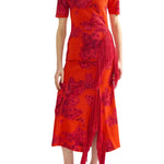 Erdem French Fray Short Sleeve Knit Top - Vermillion