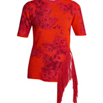 Erdem French Fray Short Sleeve Knit Top - Vermillion