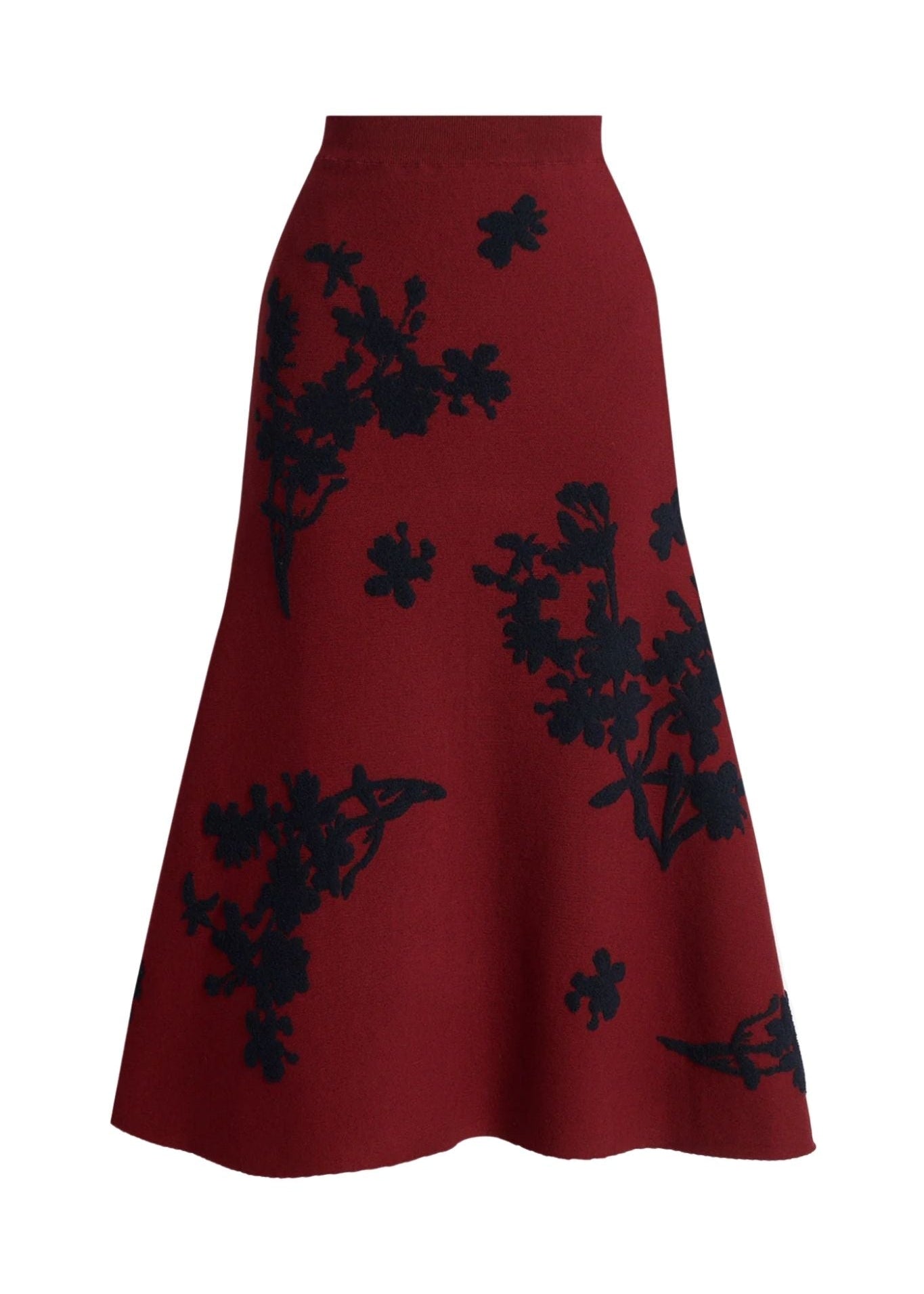 Erdem Jacquard Midi Knit Skirt - Vermillion