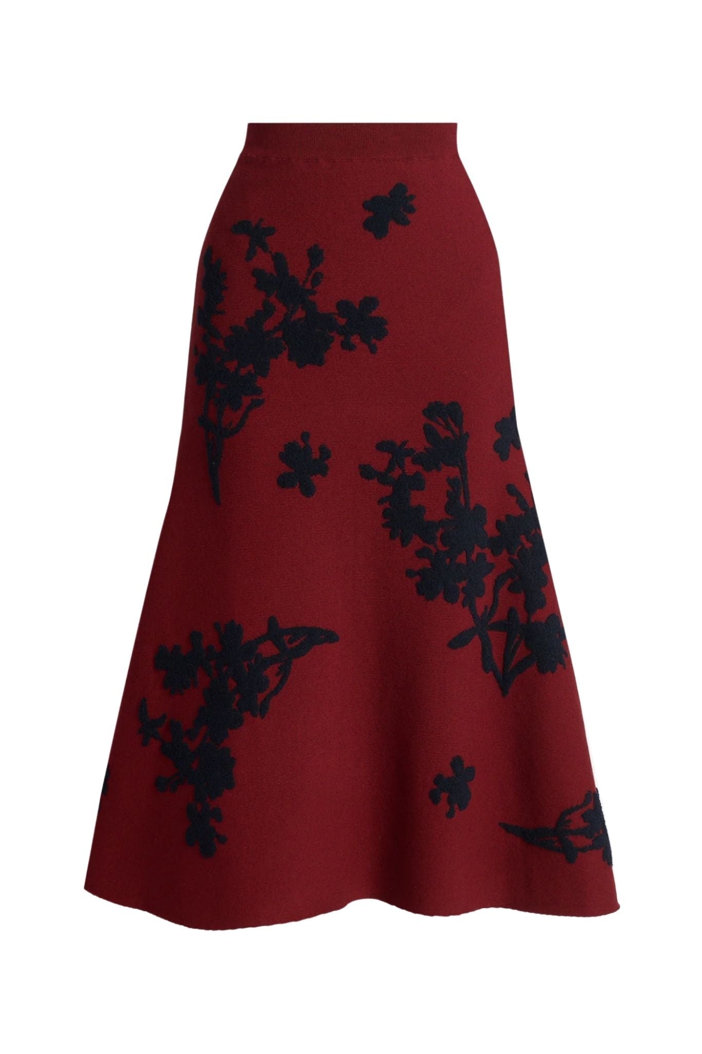 Erdem Jacquard Midi Knit Skirt - Vermillion