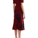Erdem Jacquard Midi Knit Skirt - Vermillion