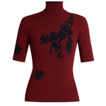 Erdem Jacquard Short Sleeve Knit Top - Vermillion