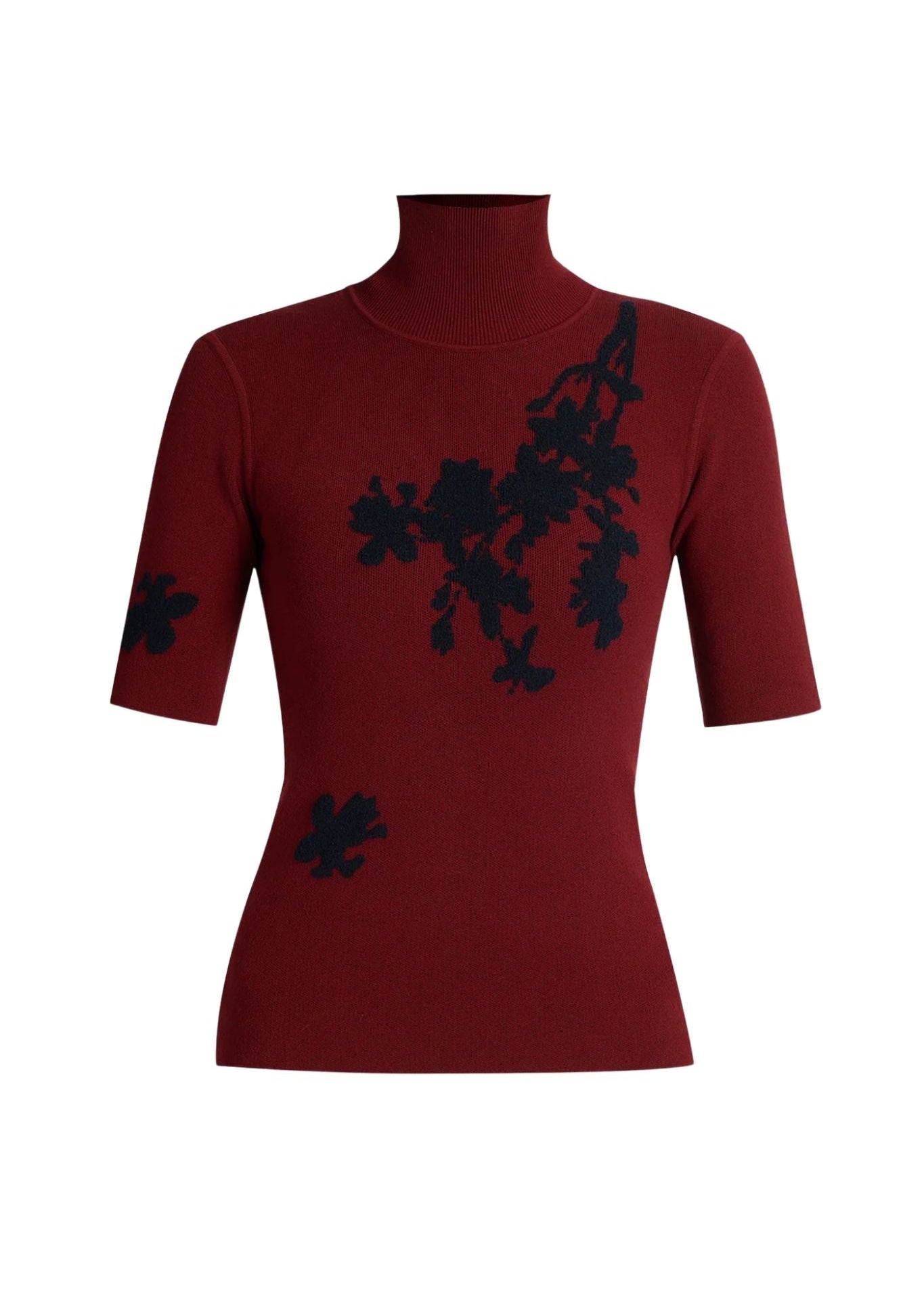 Erdem Jacquard Short Sleeve Knit Top - Vermillion