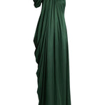 Erdem Saint Seersucker Draped Gown - Vermillion