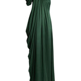 Erdem Saint Seersucker Draped Gown - Vermillion