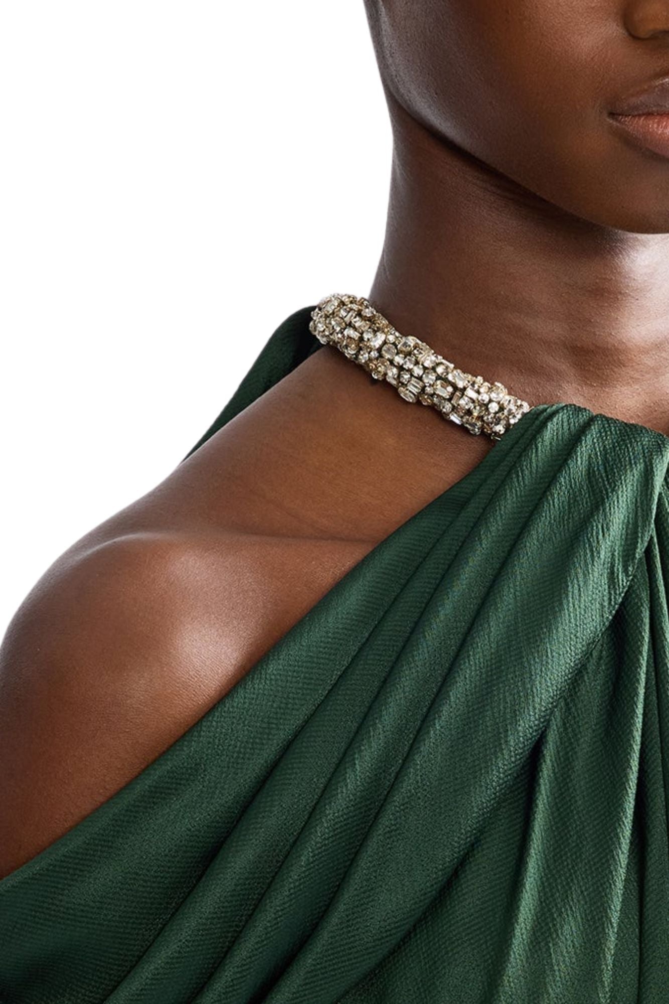 Erdem Saint Seersucker Draped Gown - Vermillion