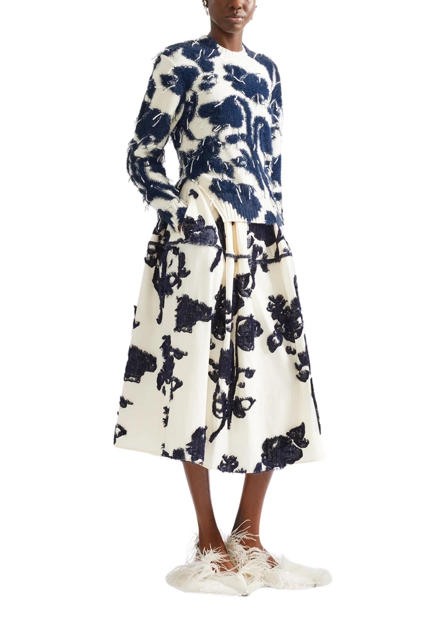 Erdem Textured Floral Knit Jumper - Vermillion