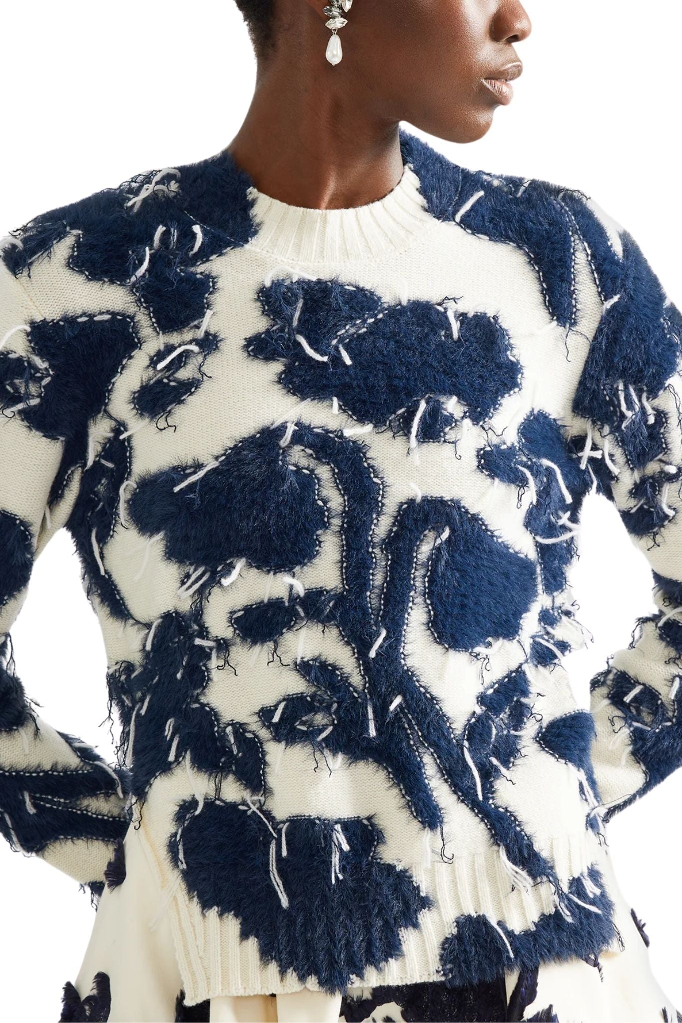 Erdem Textured Floral Knit Jumper - Vermillion