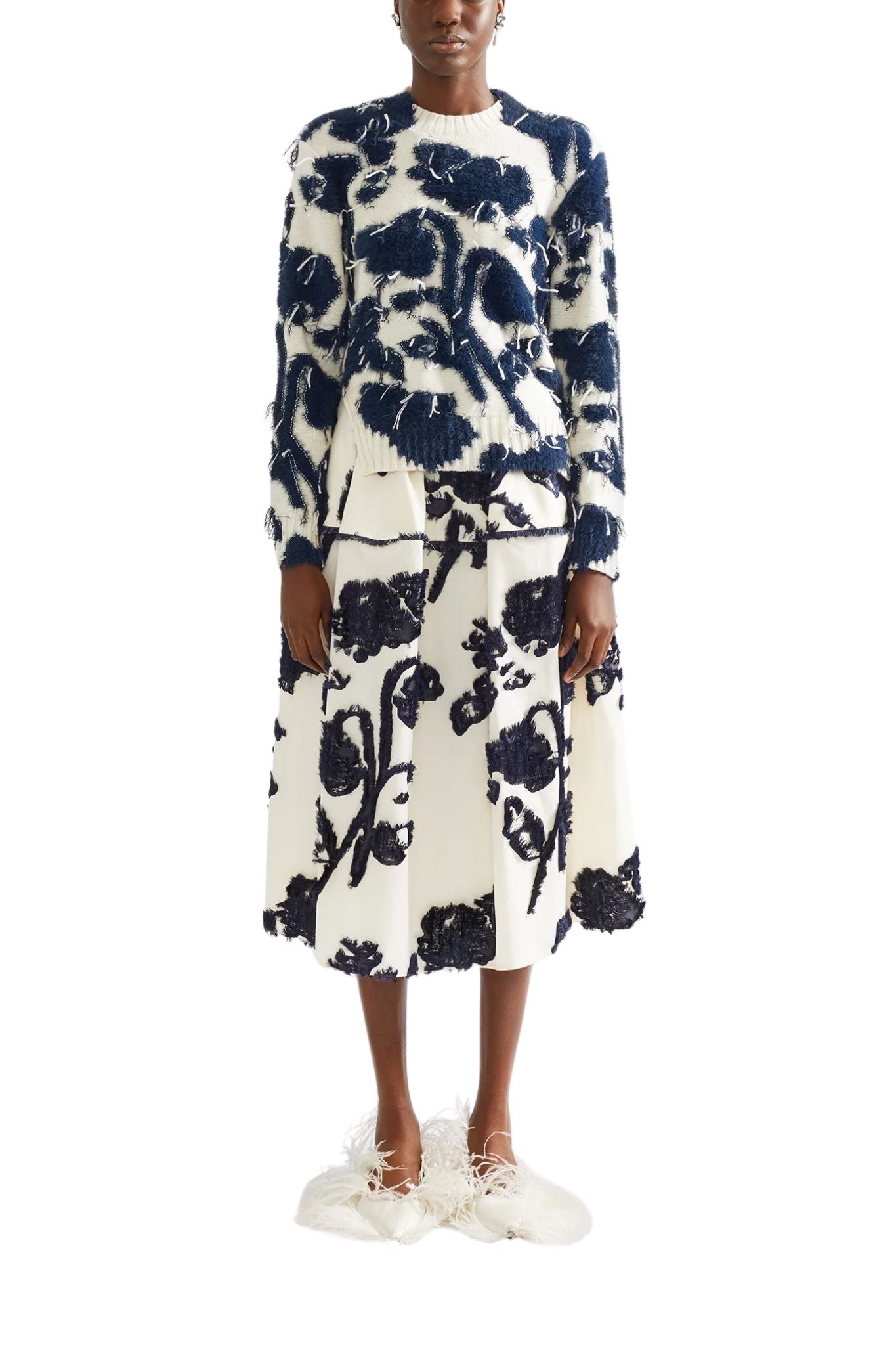 Erdem Textured Floral Knit Jumper - Vermillion