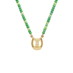 Established Beaded Mini Horseshoe Necklace - Vermillion