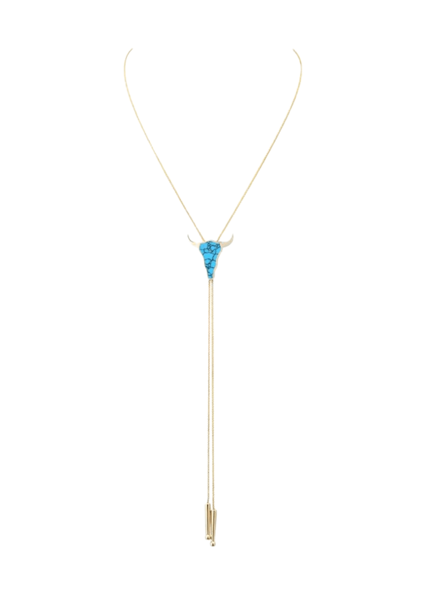Established Bullhead Bolo Tie Necklace - Vermillion