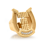 Established Ride or Die Horseshoe Ring with Diamonds - Vermillion