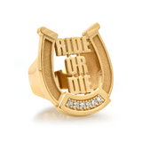 Established Ride or Die Horseshoe Ring with Diamonds - Vermillion
