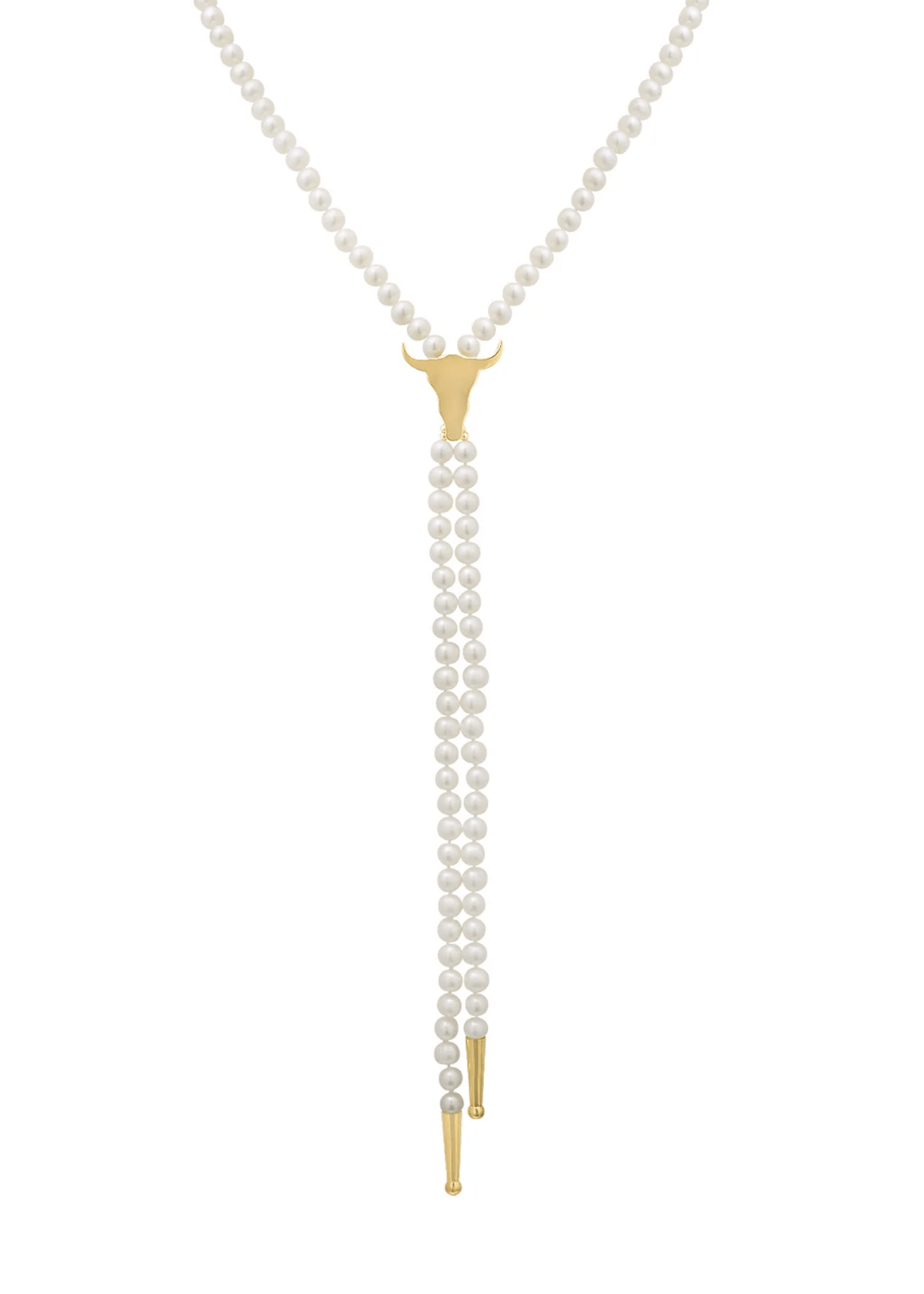 Established Stone Bead Bolo with Steer Head - Vermillion