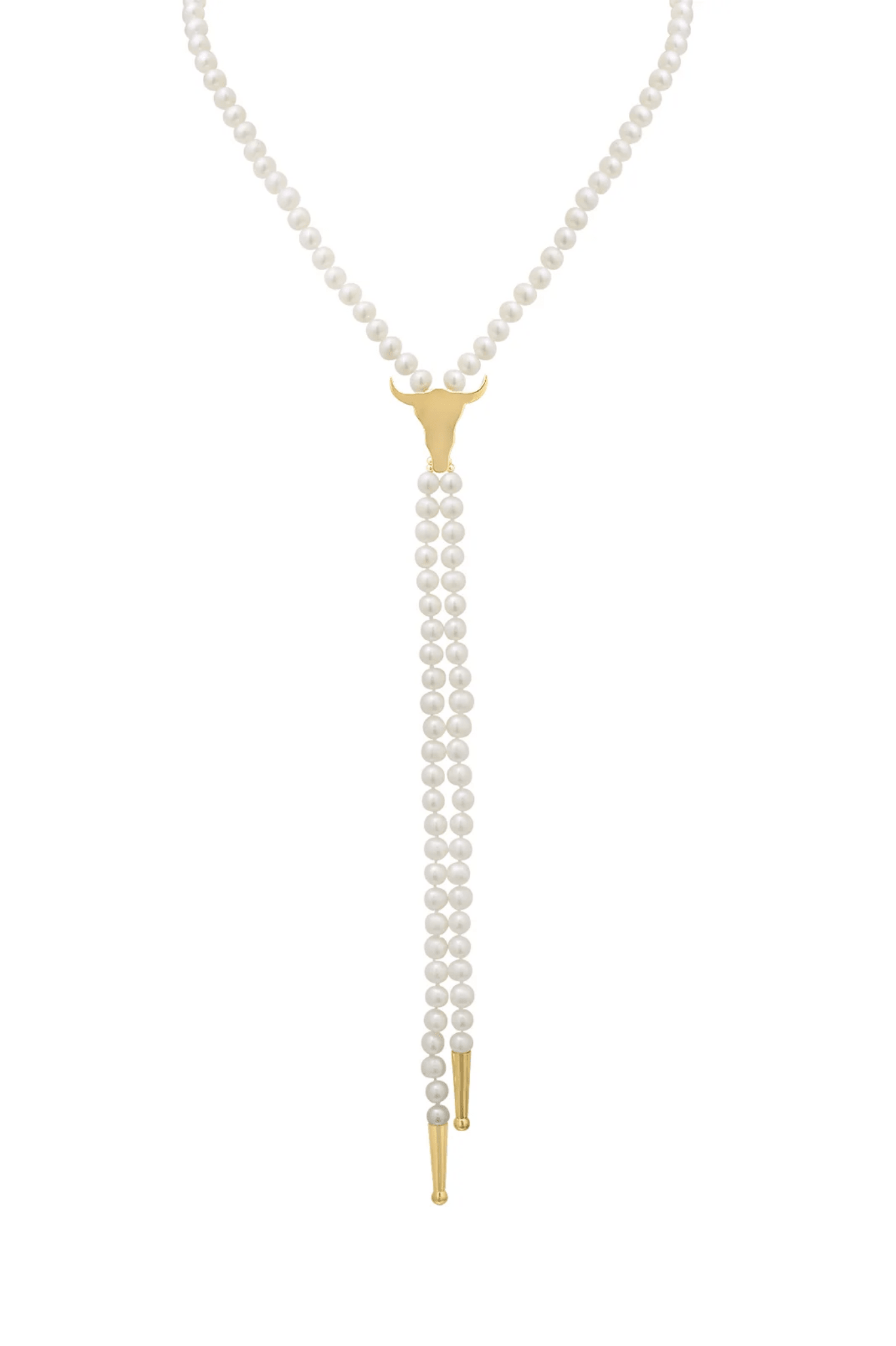 Established Stone Bead Bolo with Steer Head - Vermillion
