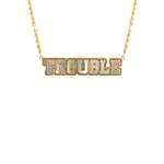 Established "Trouble" Jersey Font Necklace - Vermillion