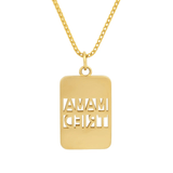 Established XL Mama Tried Inlay Pendant on Franco Chain - Vermillion
