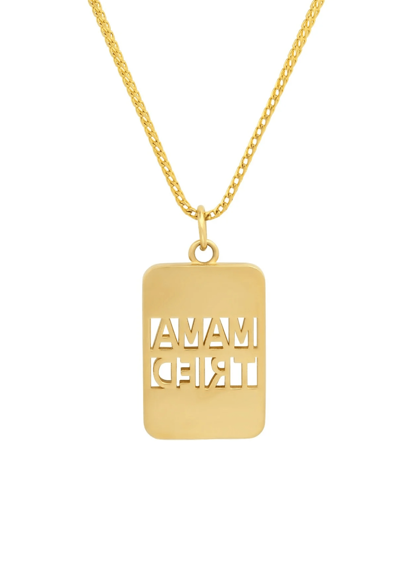 Established XL Mama Tried Inlay Pendant on Franco Chain - Vermillion