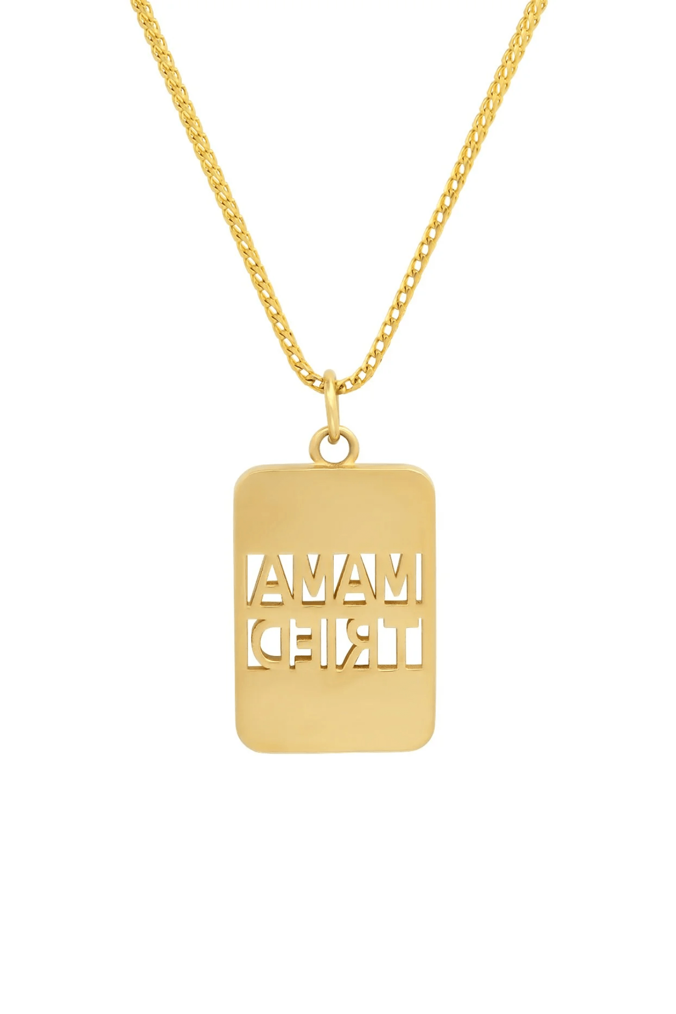 Established XL Mama Tried Inlay Pendant on Franco Chain - Vermillion