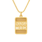 Established XL Mama Tried Inlay Pendant on Franco Chain - Vermillion