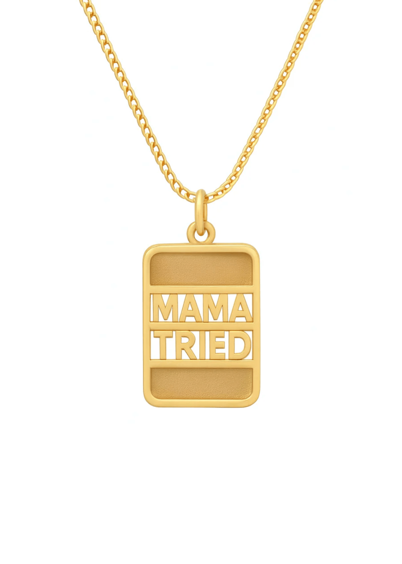 Established XL Mama Tried Inlay Pendant on Franco Chain - Vermillion