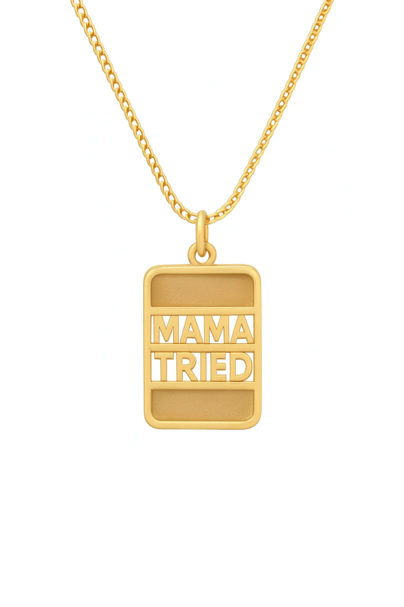 Established XL Mama Tried Inlay Pendant on Franco Chain - Vermillion