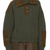 Sea Allen Cable Half Zip Double Layer Sweater