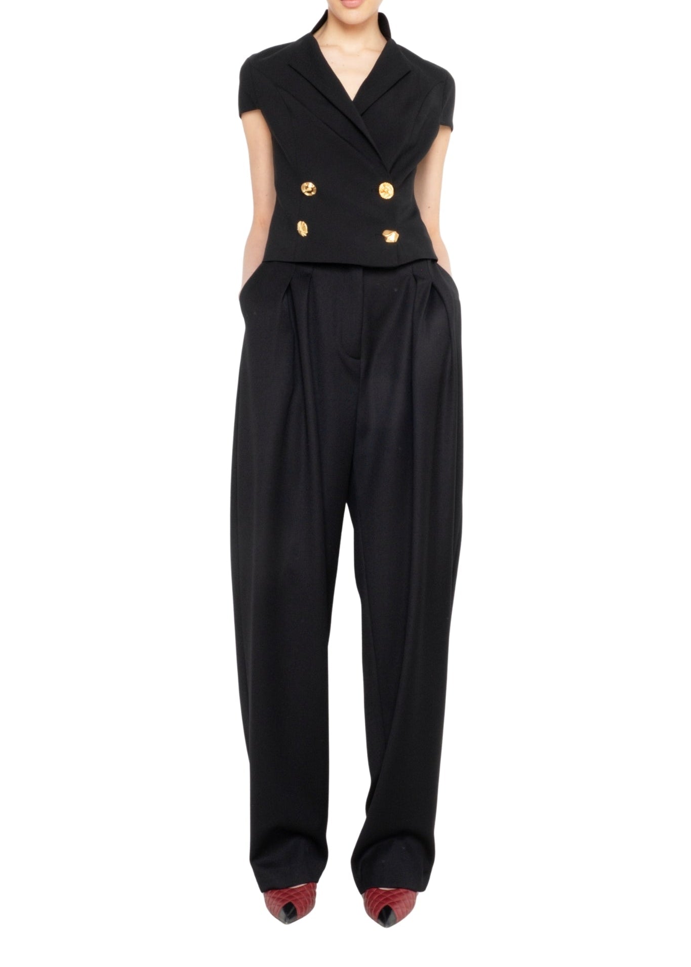 Francoise Mercedes Top - Vermillion