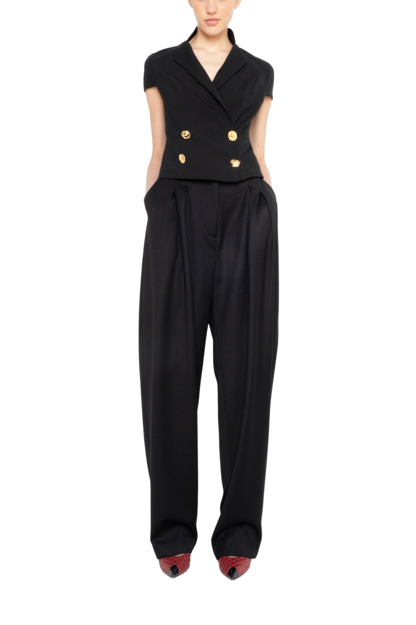 Francoise Mercedes Top - Vermillion