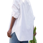 Frank & Eileen Collarless Button Down - Vermillion