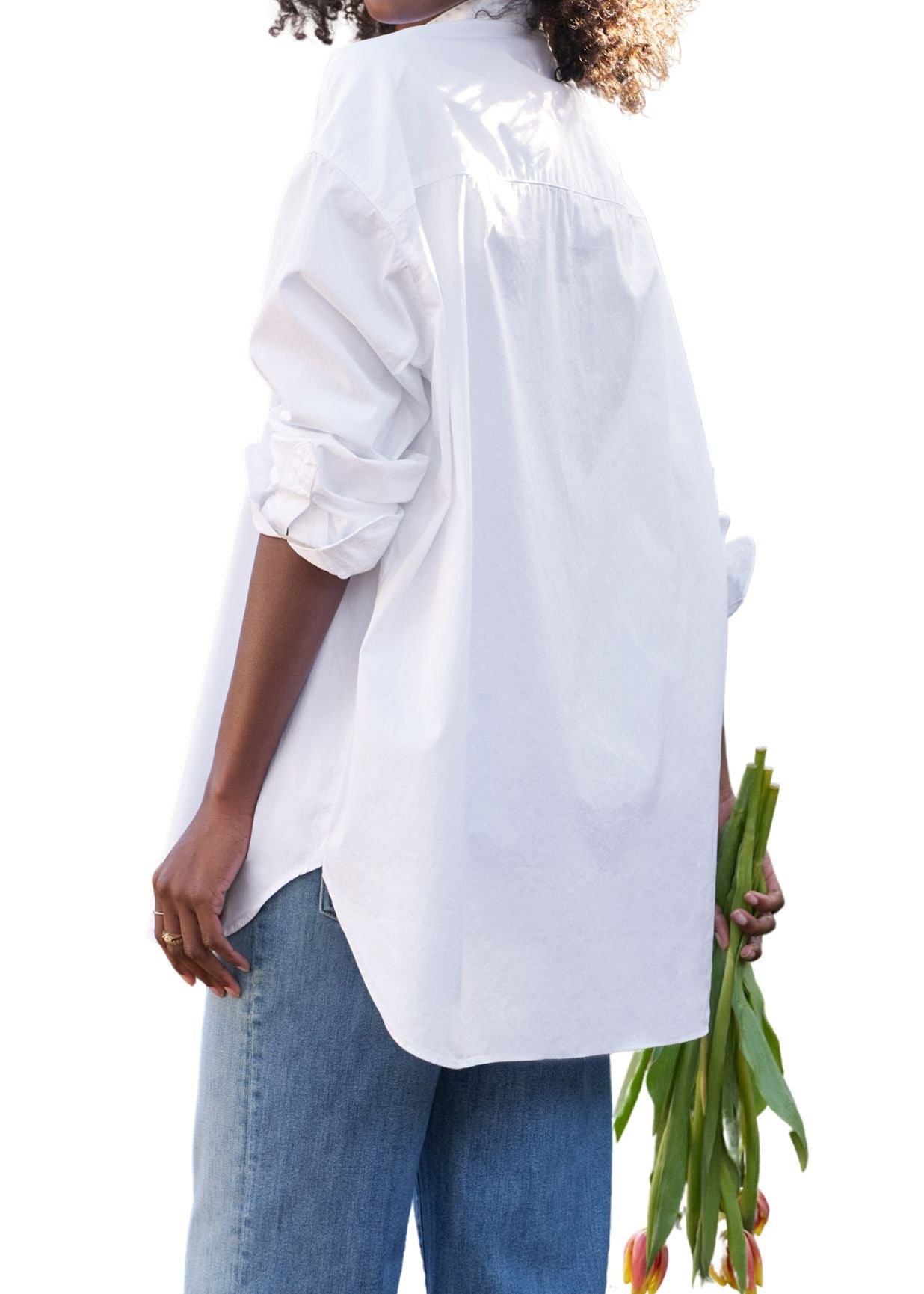 Frank & Eileen Collarless Button Down - Vermillion