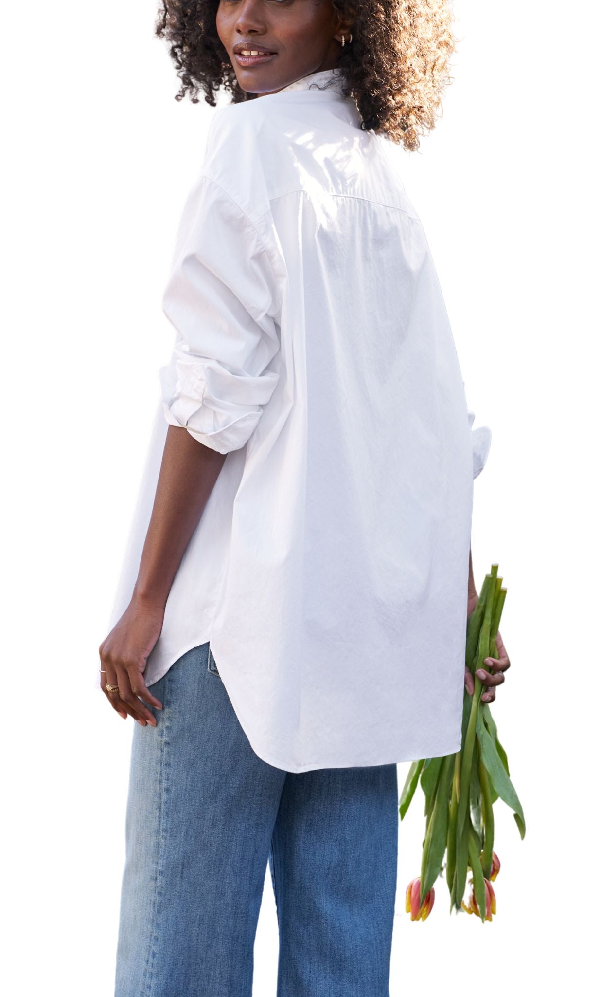 Frank & Eileen Collarless Button Down - Vermillion