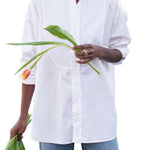 Frank & Eileen Collarless Button Down - Vermillion