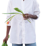 Frank & Eileen Collarless Button Down - Vermillion