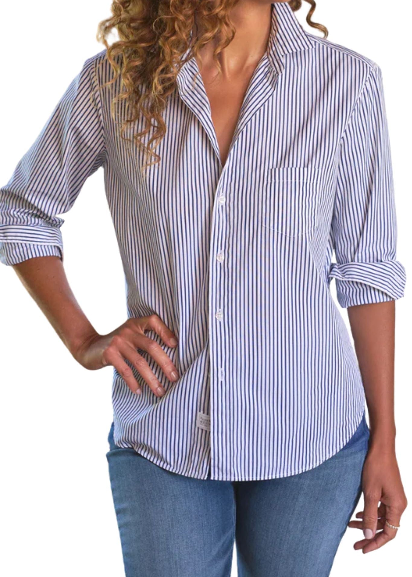 Frank & Eileen Continuous Button Up Shirt - Vermillion