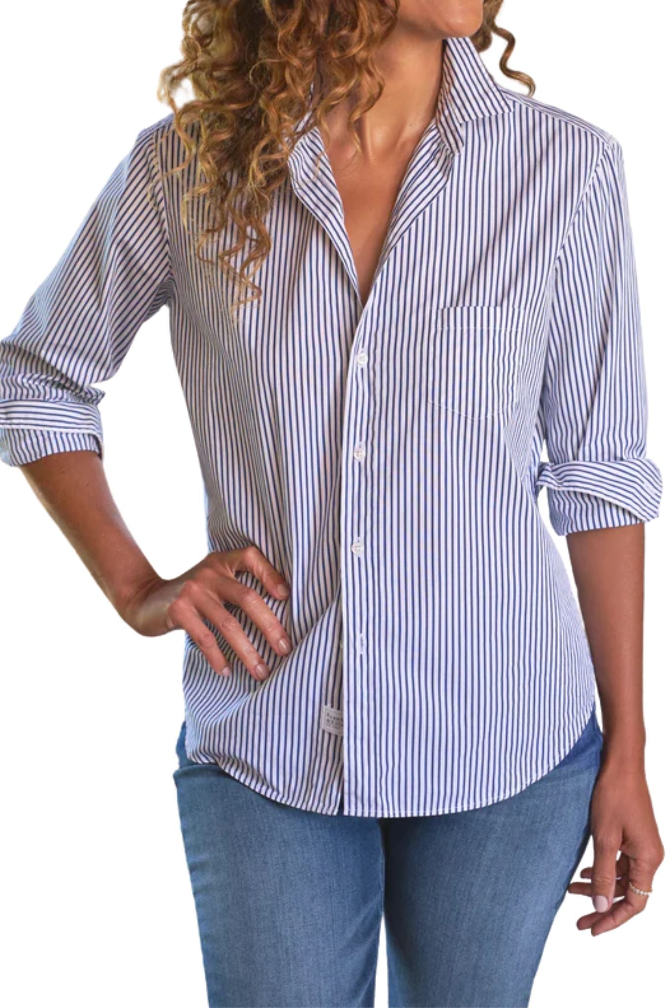 Frank & Eileen Continuous Button Up Shirt - Vermillion