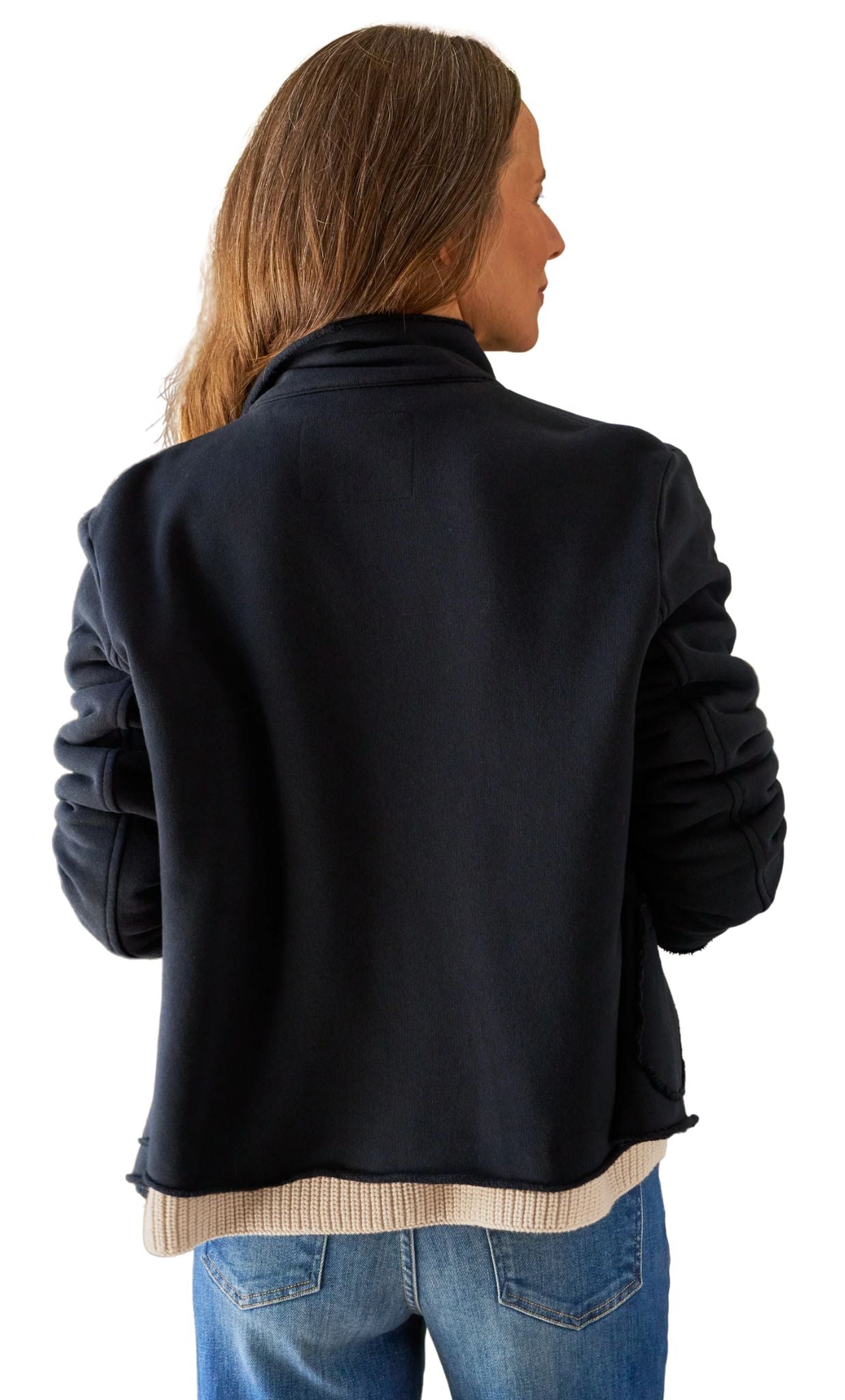 Frank & Eileen Cropped Sweatshirt Peacoat - Vermillion