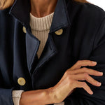 Frank & Eileen Cropped Sweatshirt Peacoat - Vermillion