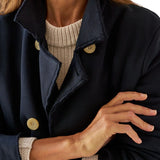 Frank & Eileen Cropped Sweatshirt Peacoat - Vermillion