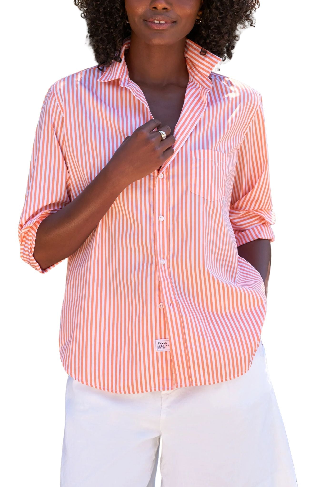 Frank & Eileen Eileen Relaxed Button-up Shirt - Vermillion