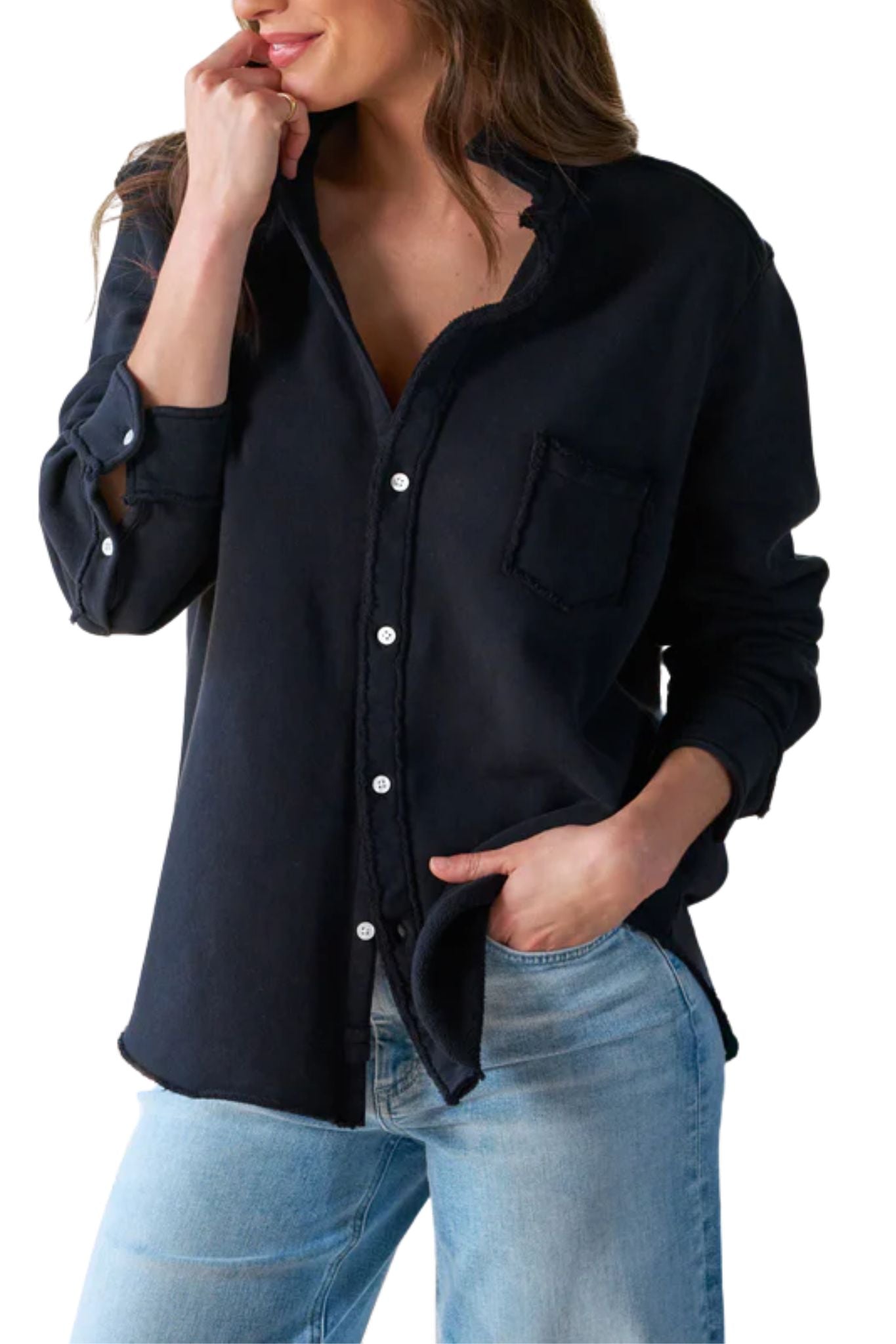 Frank & Eileen Eileen - Relaxed Button Up Shirt - Vermillion