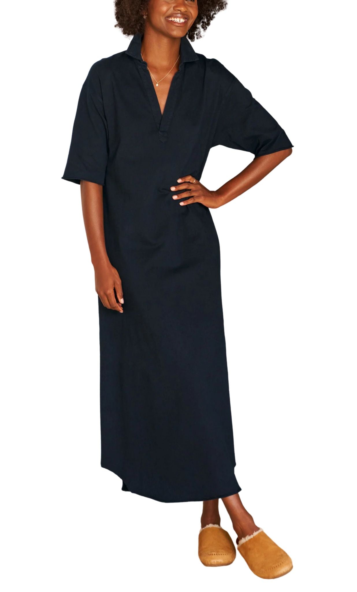 Frank & Eileen Emma Henley SS Maxi Dress - Vermillion